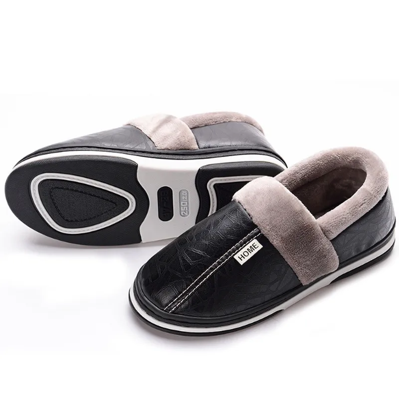 Whoholl Winter Leather Slippers for Men Plus Size 48 Sturdy Sole Fur Slippers Home 2020 Wear-resistant Warm Boys Slipper Indoor
Whoholl Winter Leather Slippers for Men Plus Size 48 Sturdy Sole Fur Slippers Home 2020 Wear-resistant Warm Boys Slipper Indoor