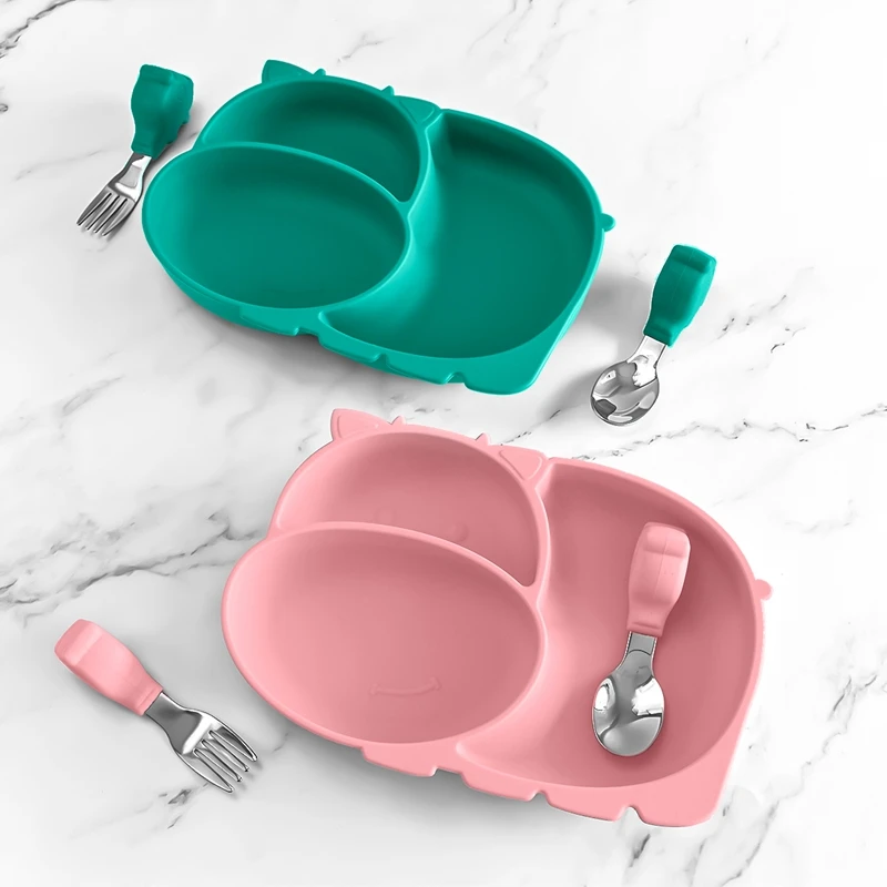 Cow Silicone Baby Feeding Silicone Plate Kids Food Bowl For Breakfast Nursning Feeding Tableware Set Dishes With Spoon Fork Set
Cow Silicone Baby Feeding Silicone Plate Kids Food Bowl For Breakfast Nursning Feeding Tableware Set Dishes With Spoon Fork Set