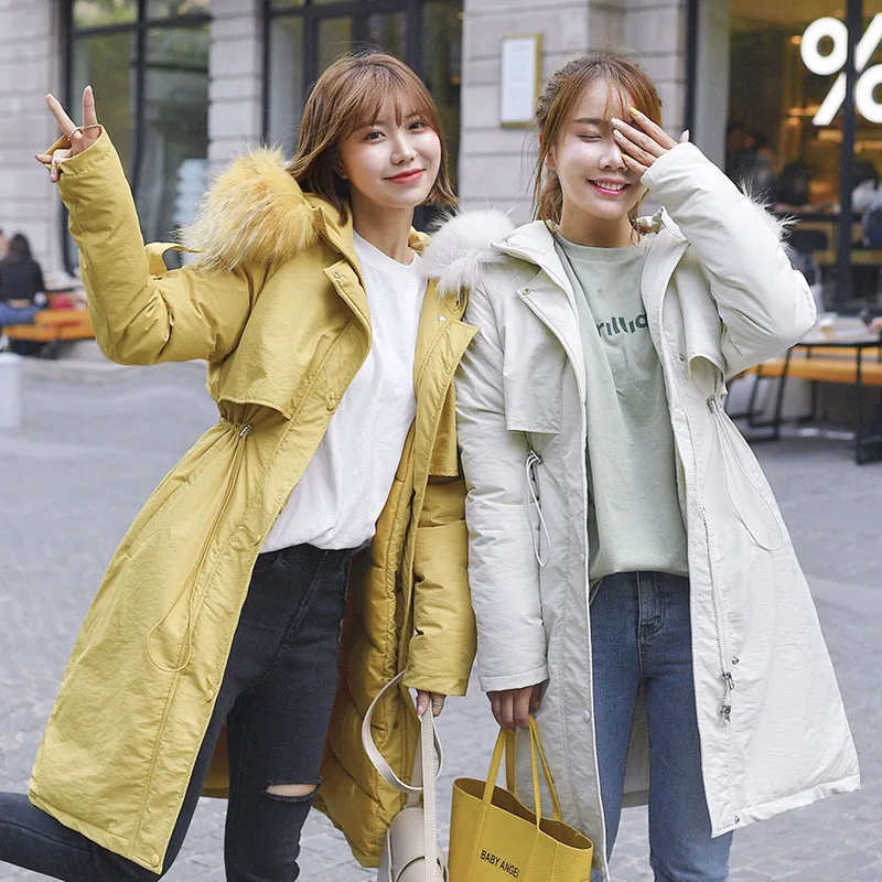 Long Parka Winter Jacket Women 2019 New Fur Collar Hooded Drawstring Waist Slim Quilted Down Cotton Padded Coat Outerwear
Long Parka Winter Jacket Women 2019 New Fur Collar Hooded Drawstring Waist Slim Quilted Down Cotton Padded Coat Outerwear