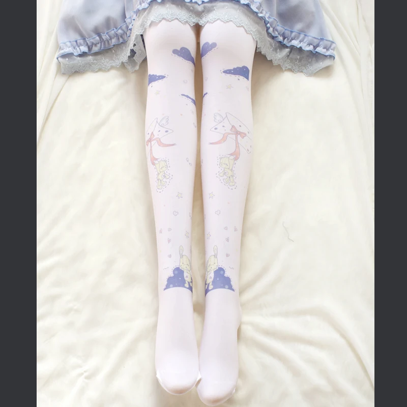 

Japanese small fresh sweet Lolita lolita soft sister stockings cute girl lo Mother Bear printing bottoming socks
