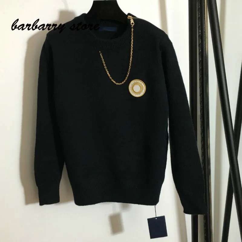 2021 luxury brand embroidery alphabet printing fashion women's top versatile shoulder chain zipper long sleeve knitted pullover
2021 luxury brand embroidery alphabet printing fashion women's top versatile shoulder chain zipper long sleeve knitted pullover