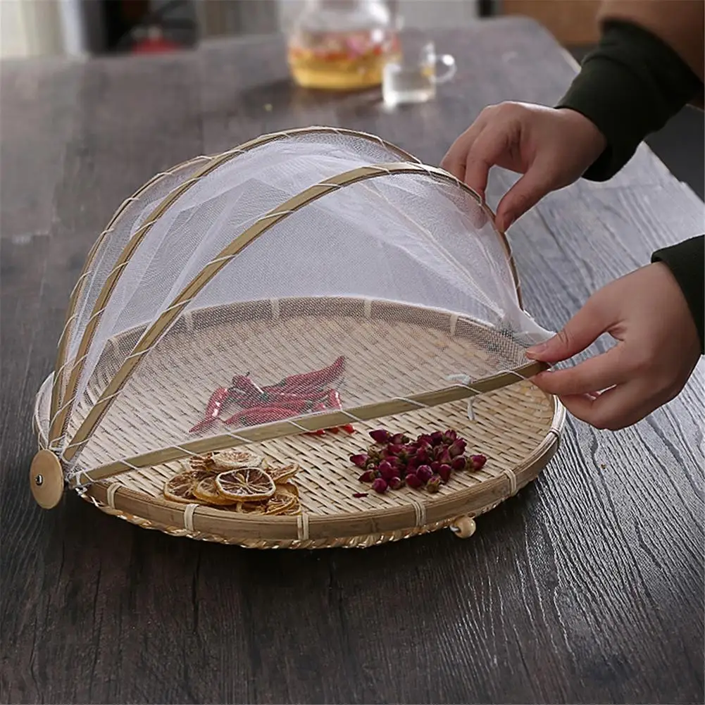 Handmade Bamboo Woven Basket With Gauze Round Anti-dust Bug-proof Picnic Fruit Vegetable Bread Cover Wicker Storage Basket
Handmade Bamboo Woven Basket With Gauze Round Anti-dust Bug-proof Picnic Fruit Vegetable Bread Cover Wicker Storage Basket