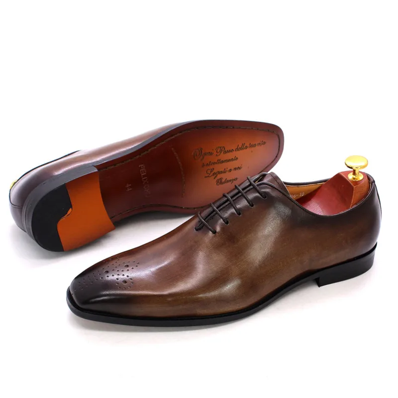 Classic Whole Cut Mens Oxford Dress Shoes Genuine Leather Calfskin Men's Shoes Handmade Lace Up Formal Wedding Shoes For Men
Classic Whole Cut Mens Oxford Dress Shoes Genuine Leather Calfskin Men's Shoes Handmade Lace Up Formal Wedding Shoes For Men