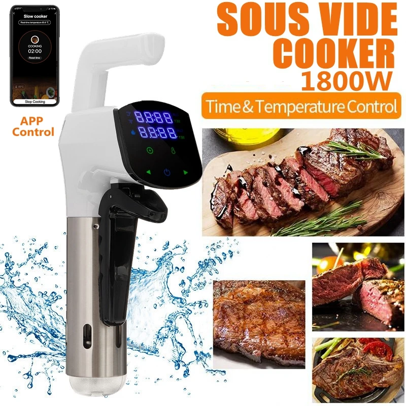 IPX7 Waterproof Smart Wifi Control Sous Vide Cooker 1800W Immersion Circulator Slow Cooker Vacuum Heater Accurate Temperature
IPX7 Waterproof Smart Wifi Control Sous Vide Cooker 1800W Immersion Circulator Slow Cooker Vacuum Heater Accurate Temperature