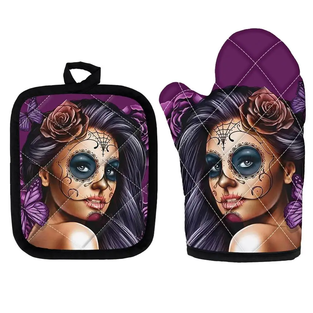 Calavera Girl Purple Gothic Style Microwave Glove Potholder Polyester Oven Mitt Insulation Gloves Kitchen Pad Baking BBQ Gloves
Calavera Girl Purple Gothic Style Microwave Glove Potholder Polyester Oven Mitt Insulation Gloves Kitchen Pad Baking BBQ Gloves