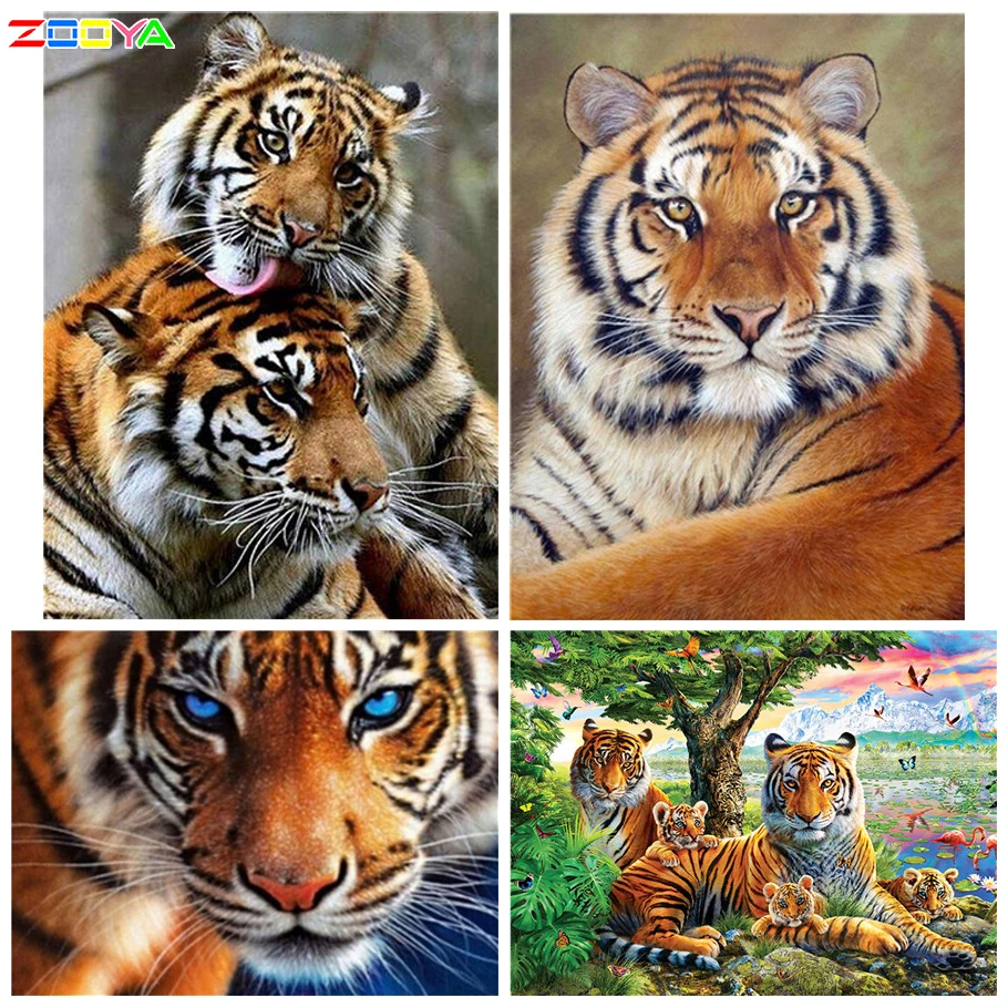 Zooya алмазная вышивка с изображением животных тигра сделай сам полноразмерная