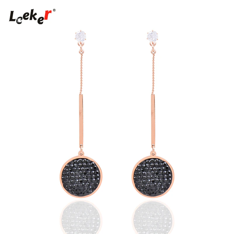 LEEKER Stainless steel earrings for women with black stones rose gold color earrings 2021 trend 231 LK2
LEEKER Stainless steel earrings for women with black stones rose gold color earrings 2021 trend 231 LK2
