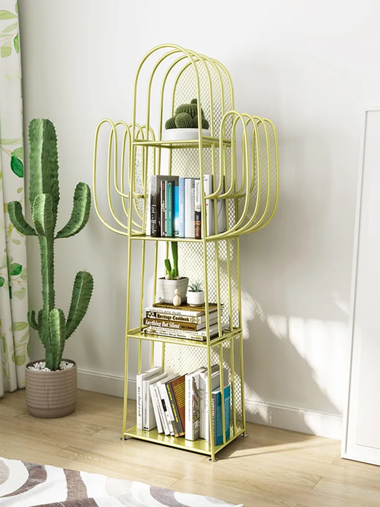 Creative Art Bookshelf Home Furnishing Children's Picture Book Rack Cactus Iron Multi-layer Storage Cabinet simple Floor Shelves
Creative Art Bookshelf Home Furnishing Children's Picture Book Rack Cactus Iron Multi-layer Storage Cabinet simple Floor Shelves