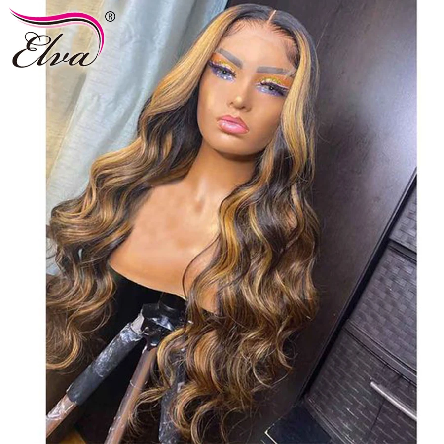 Кудрявые кружевные передние человеческие волосы парики Elva перуанские Remy 360