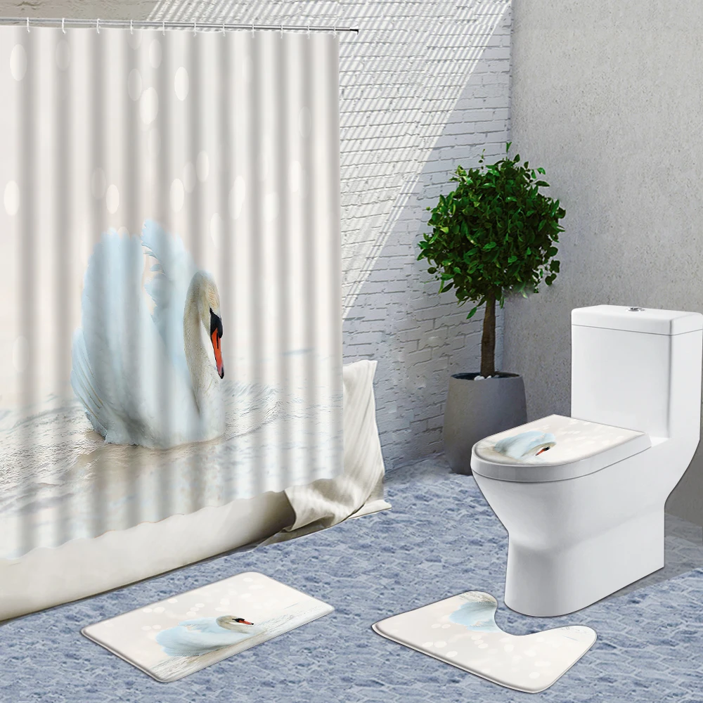 Animal Shower Curtain Highland Cattle Tiger Swan Wild Beast 3D Curtains Fabric Washable 4 Set Bath Mats Rugs Toilet Cover Pad 
Animal Shower Curtain Highland Cattle Tiger Swan Wild Beast 3D Curtains Fabric Washable 4 Set Bath Mats Rugs Toilet Cover Pad