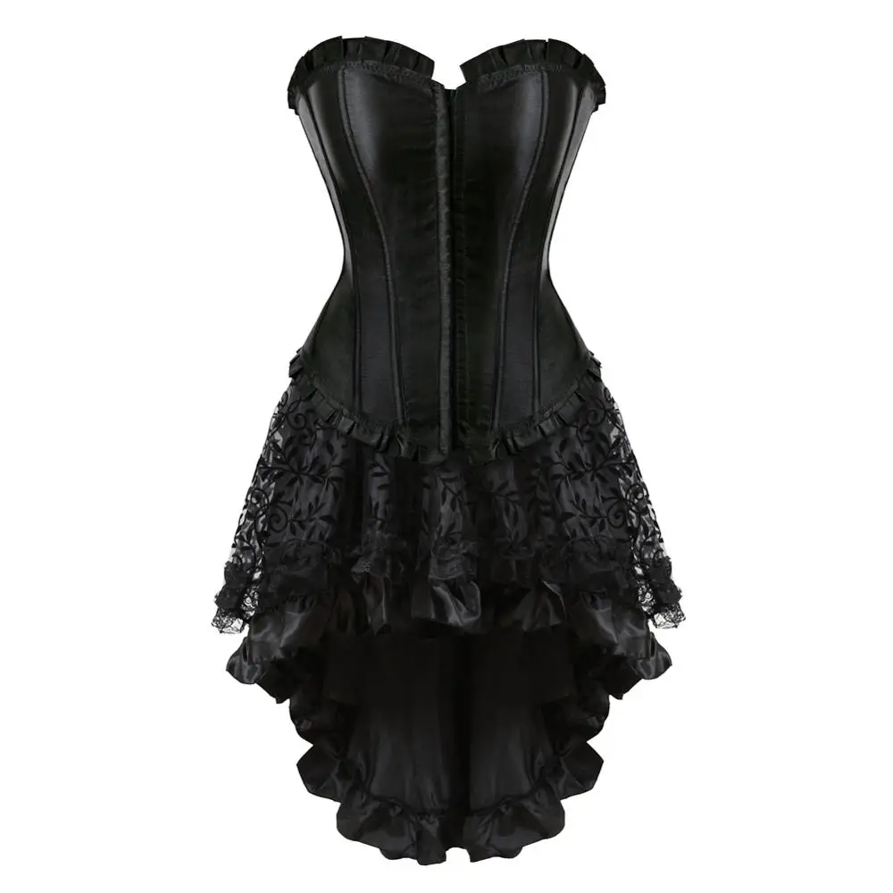Corsets Bustiers Victorian Corset Dress with Tutu Skirts Gothic Plus Size Corselet Overbust Rhinestone Fashion Sexy Corset
Corsets Bustiers Victorian Corset Dress with Tutu Skirts Gothic Plus Size Corselet Overbust Rhinestone Fashion Sexy Corset