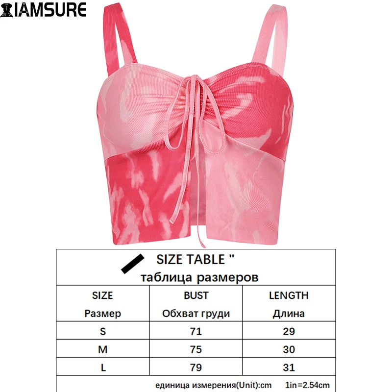 IAMSURE Tie Dye Printed Camis Top Split Drawstring Tie Front Sleeveless Crop Top Sexy Slim Spaghetti Straps Tank Tops Women 2021
IAMSURE Tie Dye Printed Camis Top Split Drawstring Tie Front Sleeveless Crop Top Sexy Slim Spaghetti Straps Tank Tops Women 2021