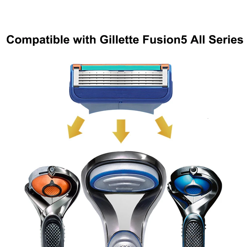 Кассеты для бритья Gillette Fusion сменные Мужские t-образные головки 5 слоев бритвенные