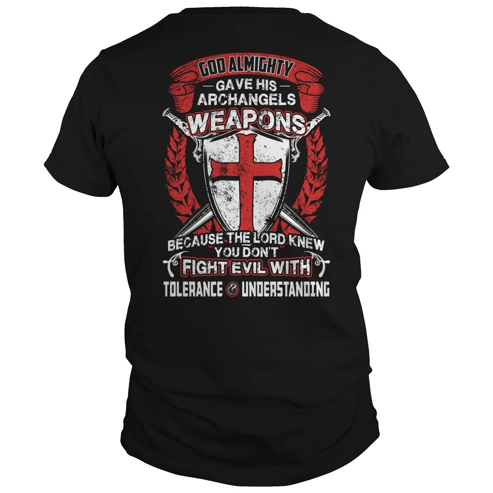 Воин Бога, футболка Templar, рыцари, арчанелс, оружие. Летняя хлопковая Футболка с О-образным вырезом короткий рукав мужская футболка новый S-3XL
Воин Бога, футболка Templar, рыцари, арчанелс, оружие. Летняя хлопковая Футболка с О-образным вырезом короткий рукав мужская футболка новый S-3XL