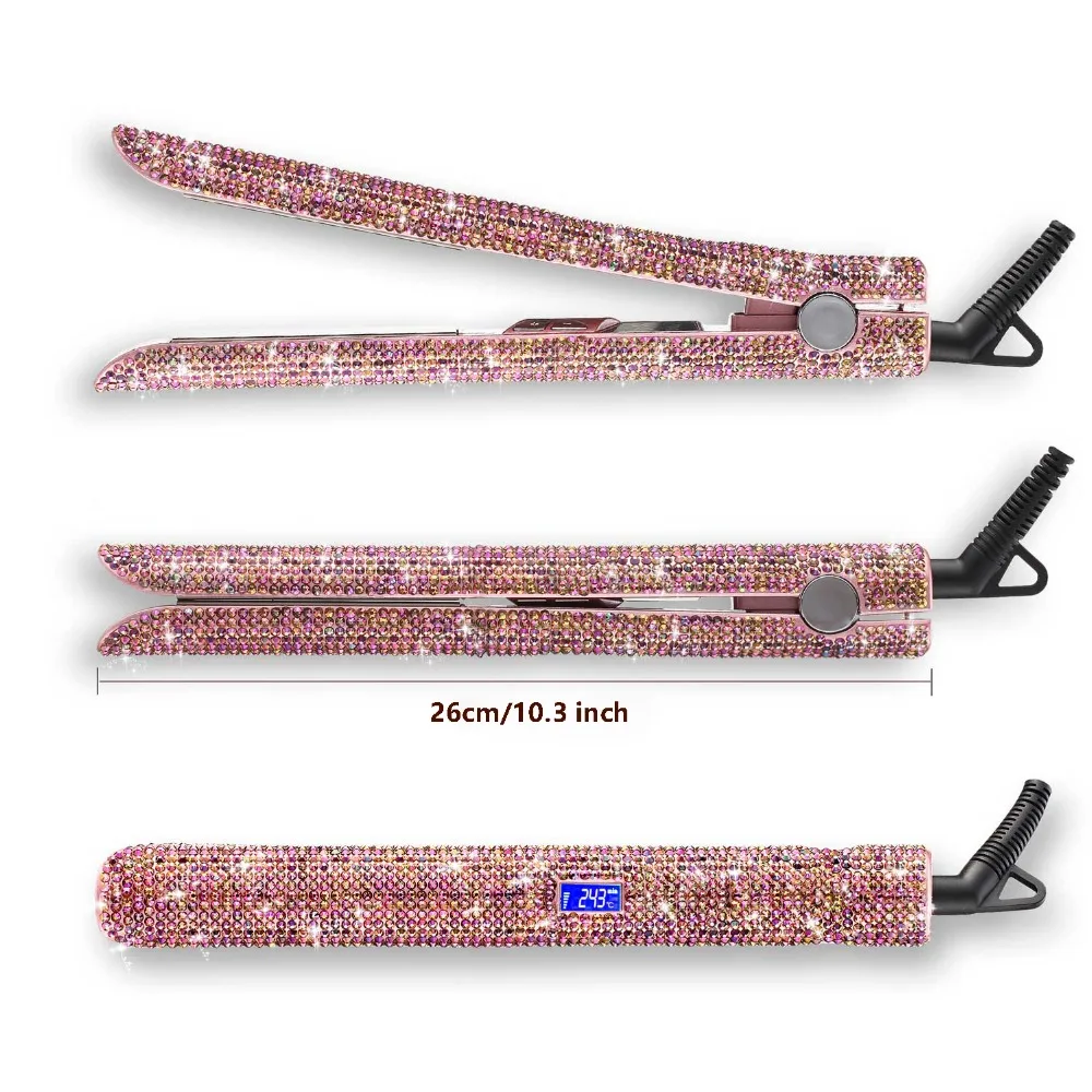 Madami LCD Display Hair Straightener Flat Iron 470F Titanium Floating Plate Hair Curler Crystal Rhinestone MCH Fast Heating Iron
Madami LCD Display Hair Straightener Flat Iron 470F Titanium Floating Plate Hair Curler Crystal Rhinestone MCH Fast Heating Iron
