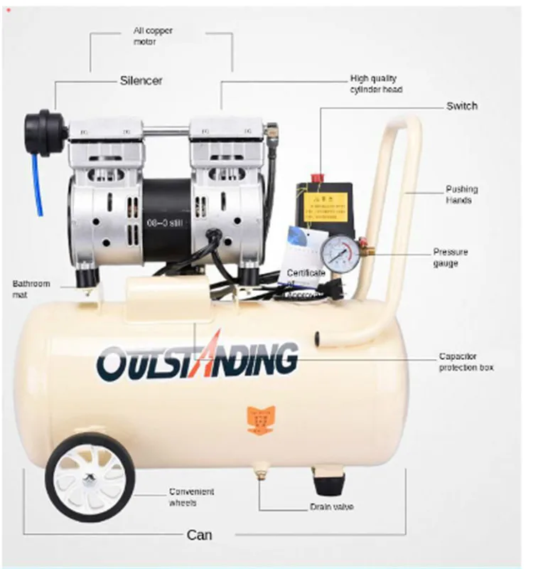 Air Compressor Quiet Oil Free 550W 1380r/min 8L For Autoclave Bubble Remove Machine And OCA Vacuum Laminating Machine
Air Compressor Quiet Oil Free 550W 1380r/min 8L For Autoclave Bubble Remove Machine And OCA Vacuum Laminating Machine