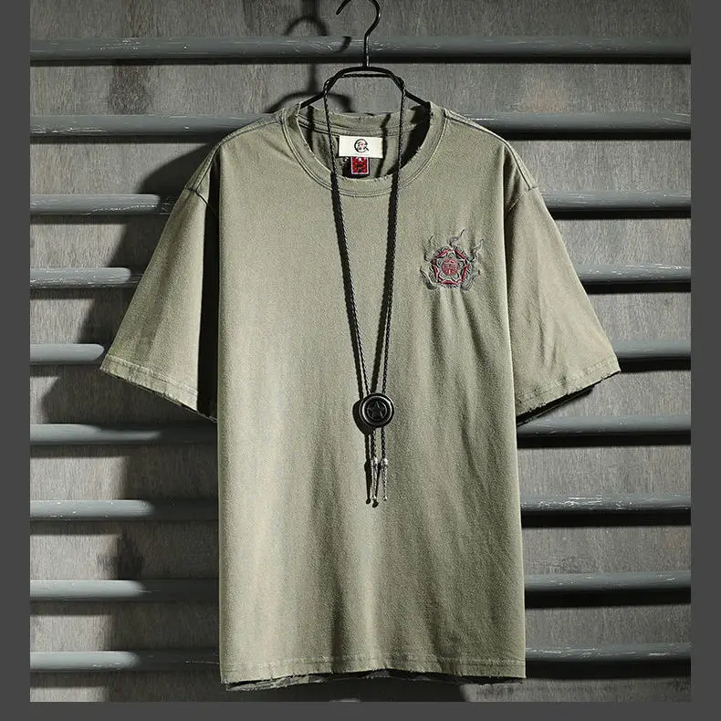 Men's short sleeve T-shirt summer Chinese embroidery cotton ins half sleeve Japanese retro
Men's short sleeve T-shirt summer Chinese embroidery cotton ins half sleeve Japanese retro