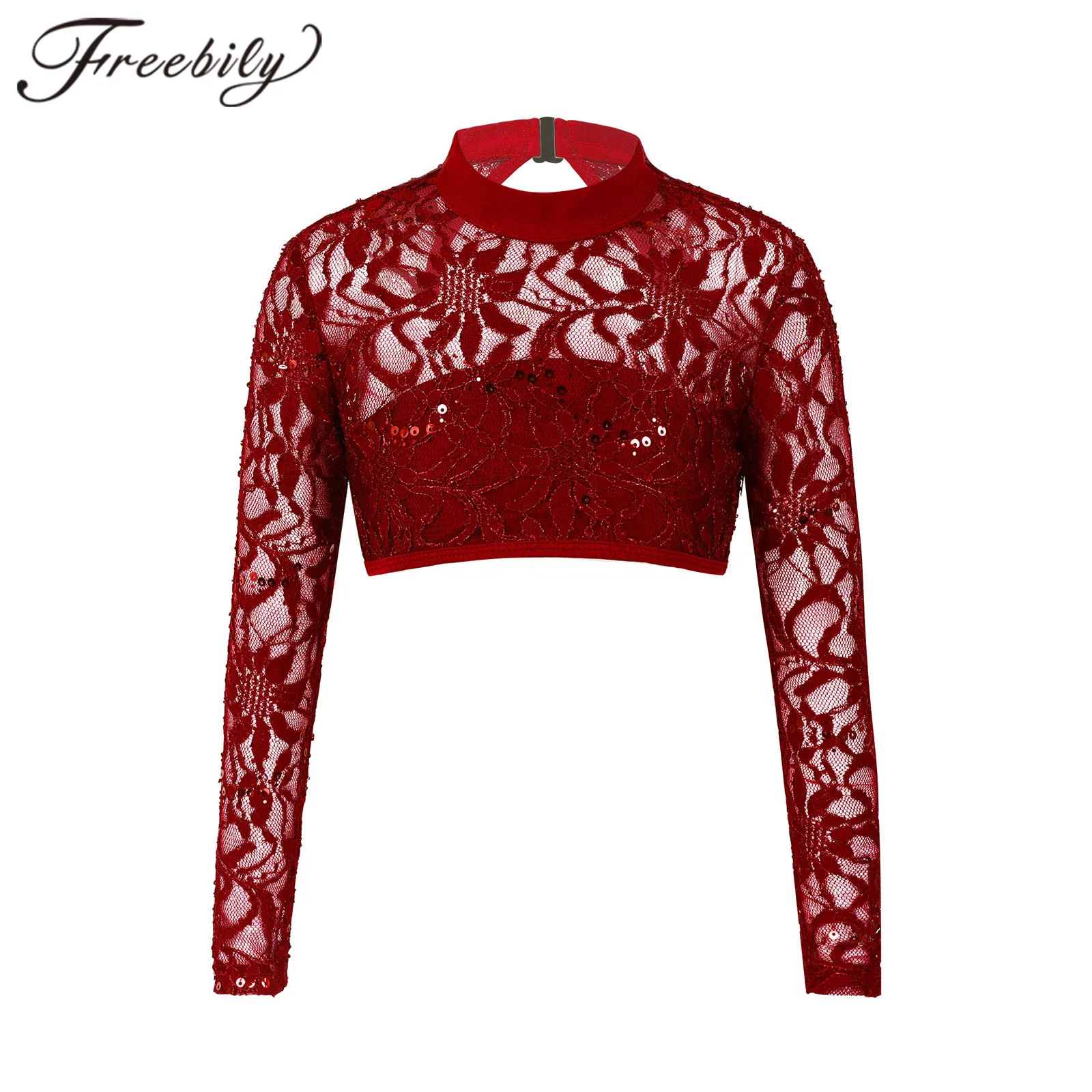 Kids Ballet Gymnastics Leotard Dance Wear Long Sleeve Embroidered Lace Sequins Tops Childs Dancing Clothes Girls Dance Crop Top 
Kids Ballet Gymnastics Leotard Dance Wear Long Sleeve Embroidered Lace Sequins Tops Childs Dancing Clothes Girls Dance Crop Top