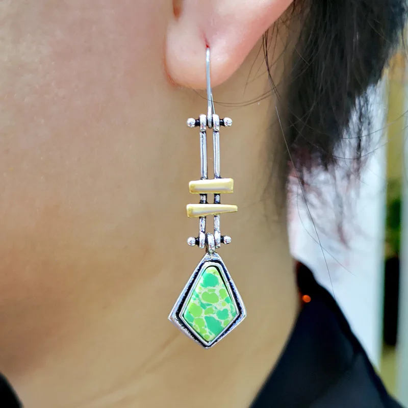 Painted Boho Flower Green Blue Stone Long Statement Earrings For Women Tribal India Drop Dangle Earring 2021
Painted Boho Flower Green Blue Stone Long Statement Earrings For Women Tribal India Drop Dangle Earring 2021