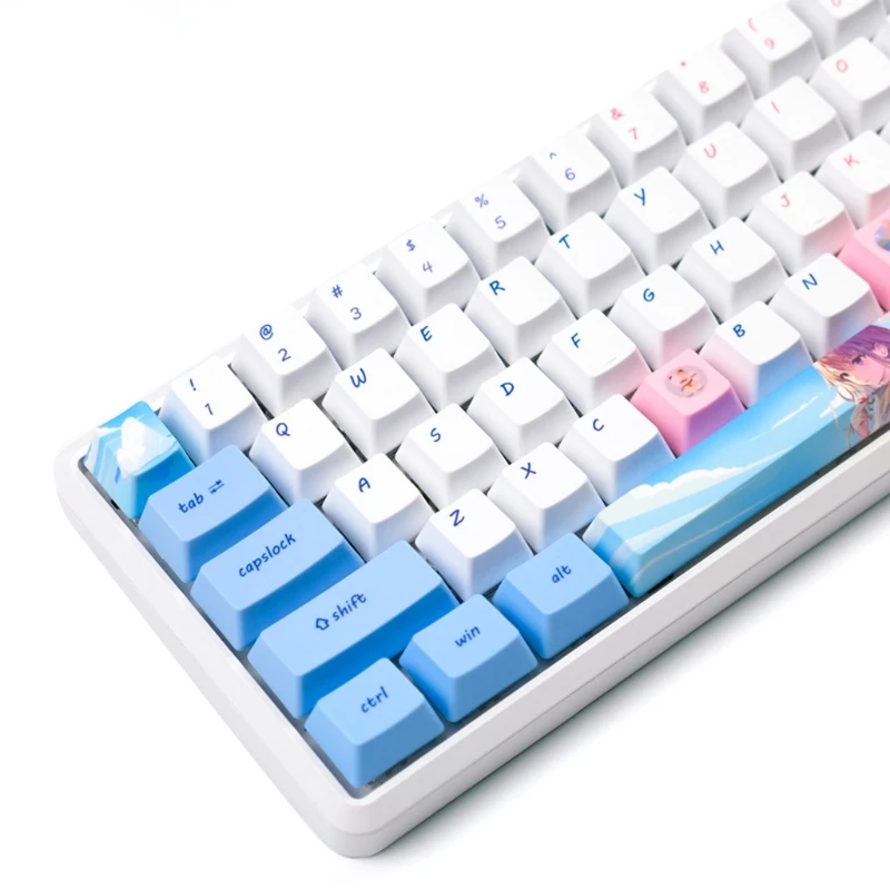 67JA Blue Pink Girlish Keycaps PBT Standard Dye Sublimation Process Keycap 118Keys OEM Profile for Mechanical Keyboard
67JA Blue Pink Girlish Keycaps PBT Standard Dye Sublimation Process Keycap 118Keys OEM Profile for Mechanical Keyboard