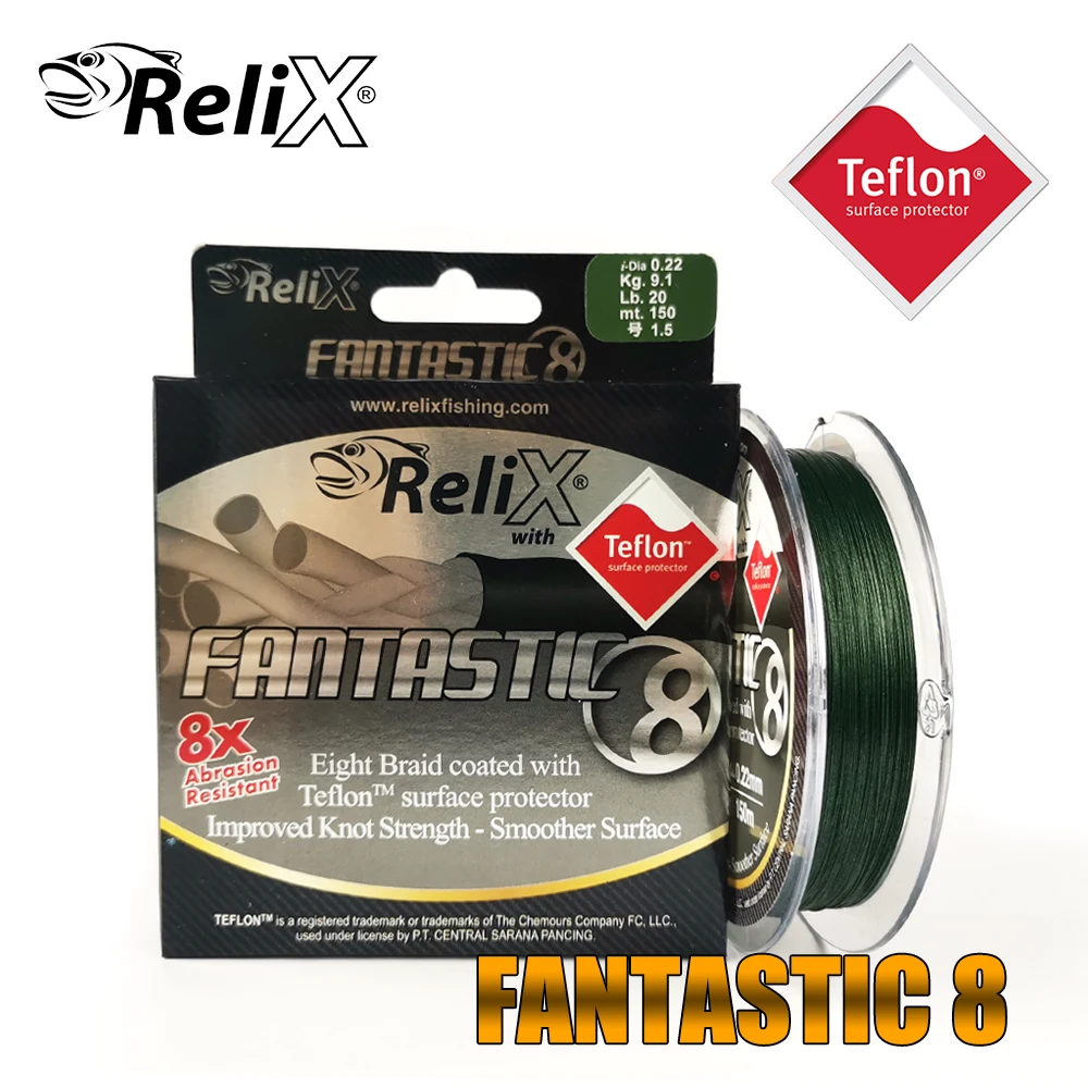 RELIX Brand FANTASTIC X8 Strands Braided Line 150M 8X Multifilament PE Line For Pike Bass Fishing Equipment Free Shipping
RELIX Brand FANTASTIC X8 Strands Braided Line 150M 8X Multifilament PE Line For Pike Bass Fishing Equipment Free Shipping
