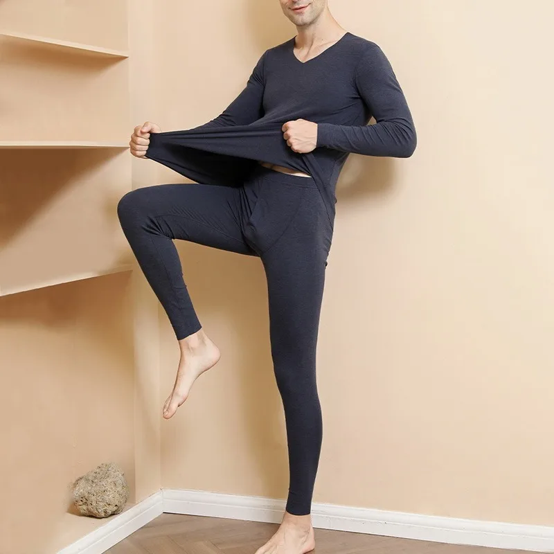 Мужское осенне-зимнее термобелье, длинное однотонное нижнее белье с V-образным вырезом
Мужское осенне-зимнее термобелье, длинное однотонное нижнее белье с V-образным вырезом