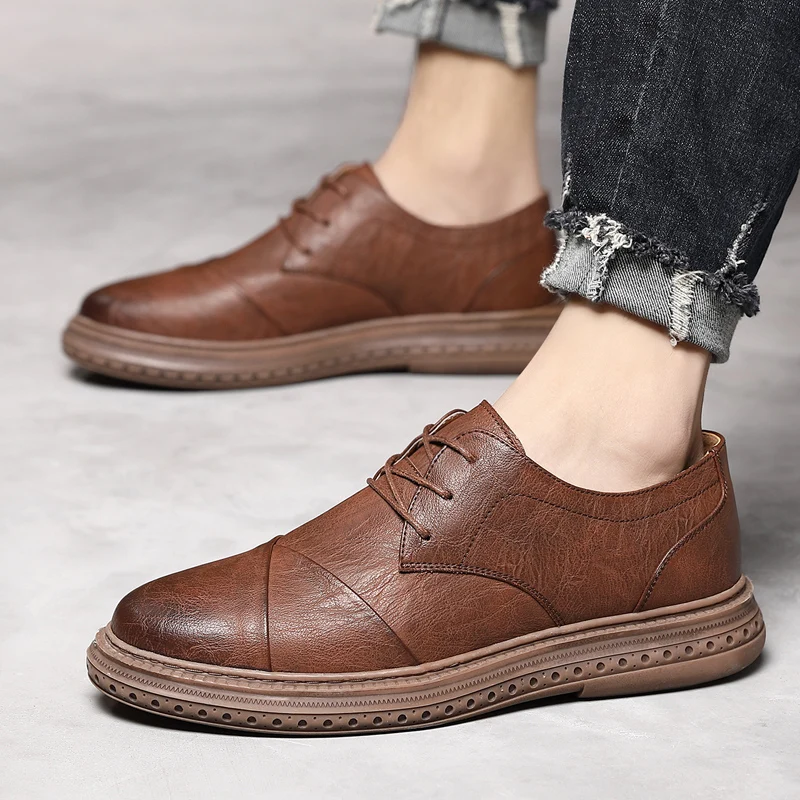 Leather Casual Shoes Men Sneakers Flats Luxury Design Style Men Shoes outdoor Lace Up Walking Casual Shoes Men fashion Shoes
Leather Casual Shoes Men Sneakers Flats Luxury Design Style Men Shoes outdoor Lace Up Walking Casual Shoes Men fashion Shoes