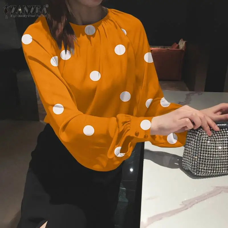 ZANZEA Baggy Printed Chemise Polka Dots Blouse Women Casual Long Puff Sleeve O Neck Shirt Autumn Ladies Office Work Tops Female
ZANZEA Baggy Printed Chemise Polka Dots Blouse Women Casual Long Puff Sleeve O Neck Shirt Autumn Ladies Office Work Tops Female