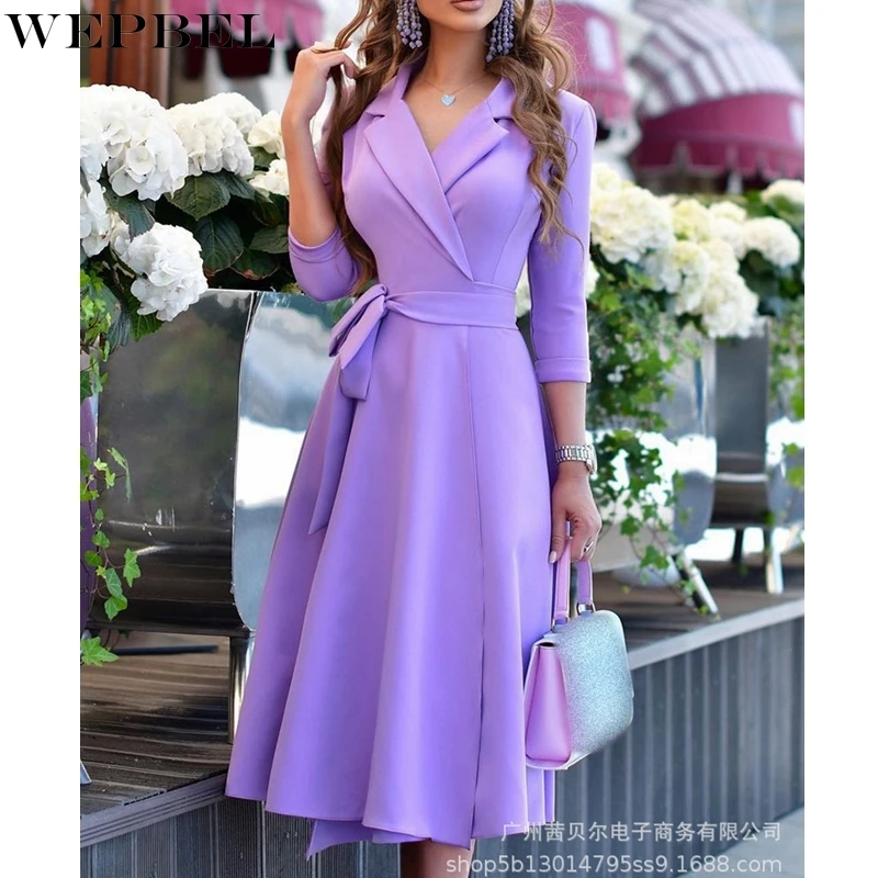 WEPBEL Dress Women's Fashion Slim Fit Lace Up High Waist Dress Autumn Casual Long Sleeve V-neck Solid Color Dress
WEPBEL Dress Women's Fashion Slim Fit Lace Up High Waist Dress Autumn Casual Long Sleeve V-neck Solid Color Dress