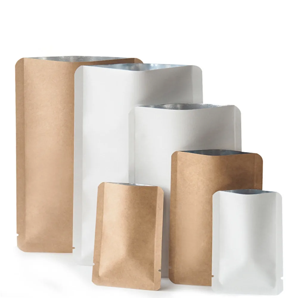 100Pcs Bruin Wit Kraftpapier Aluminiumfolie Open Top Afgeronde Hoek Zak Warmte Vacuüm Seal Inkeping Voedsel Snack opslag Zakjes
100Pcs Bruin Wit Kraftpapier Aluminiumfolie Open Top Afgeronde Hoek Zak Warmte Vacuüm Seal Inkeping Voedsel Snack opslag Zakjes