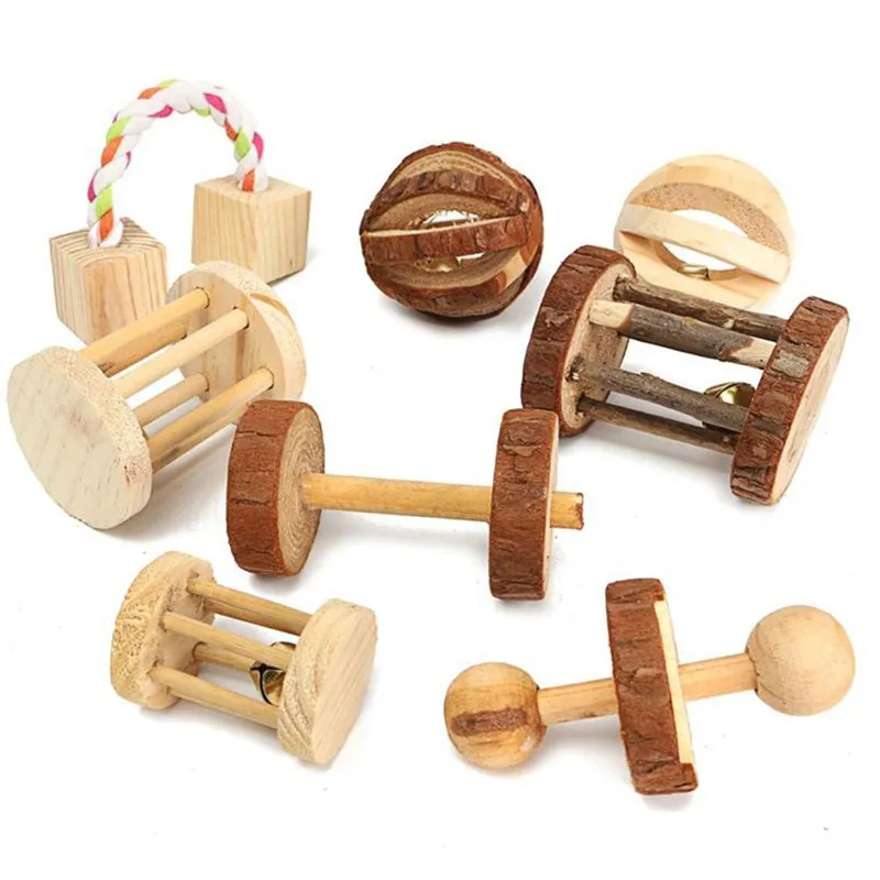 Cute Natural Wooden Rabbits Toys Pine Dumbells Unicycle Bell Roller Chew Toys for Guinea Pigs Rat Small Pet Molars Supplies
Cute Natural Wooden Rabbits Toys Pine Dumbells Unicycle Bell Roller Chew Toys for Guinea Pigs Rat Small Pet Molars Supplies