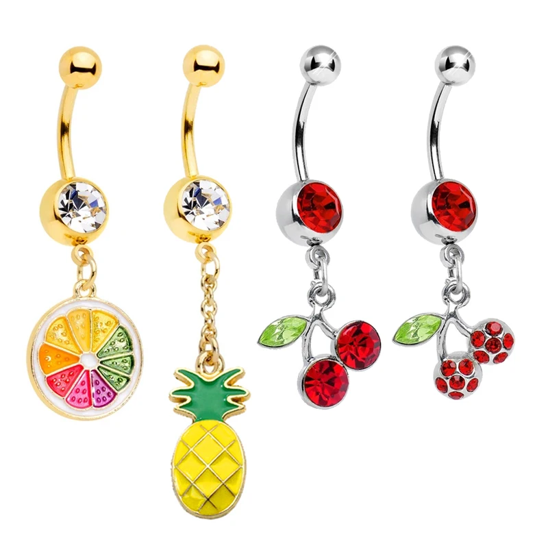 Gold Color Belly Button Rings Piercing 316L Surgical Steel Cherry Pineapple Navel Rings Piercing Ombligo Body Jewelry For Women
Gold Color Belly Button Rings Piercing 316L Surgical Steel Cherry Pineapple Navel Rings Piercing Ombligo Body Jewelry For Women