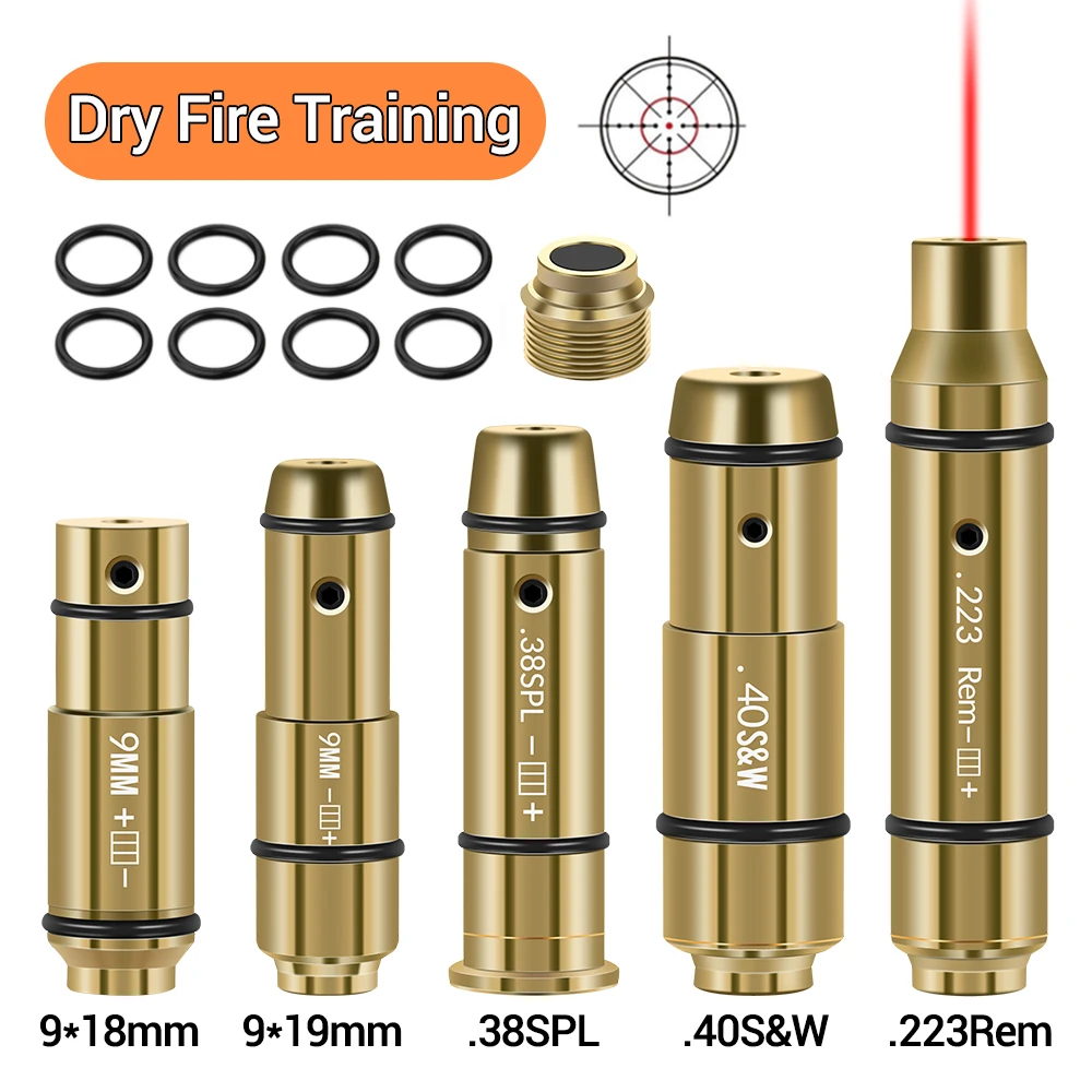 9mm/380ACP/40S&ampW/223Rem Laser Training Bullet Dry Fire Trainer Cartridge Tactical Red Dot Bore Sight | Спорт и развлечения