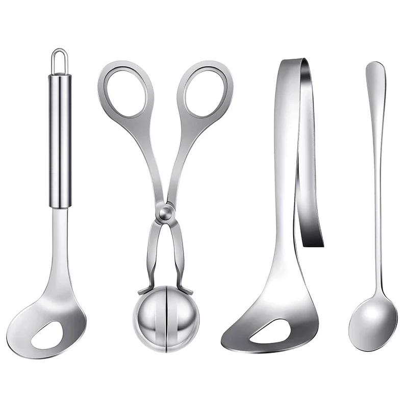 4-Piece Meatball Spoon Stainless Steel Meatball Set Long Handle Kitchen Meatball Machine Mould
4-Piece Meatball Spoon Stainless Steel Meatball Set Long Handle Kitchen Meatball Machine Mould