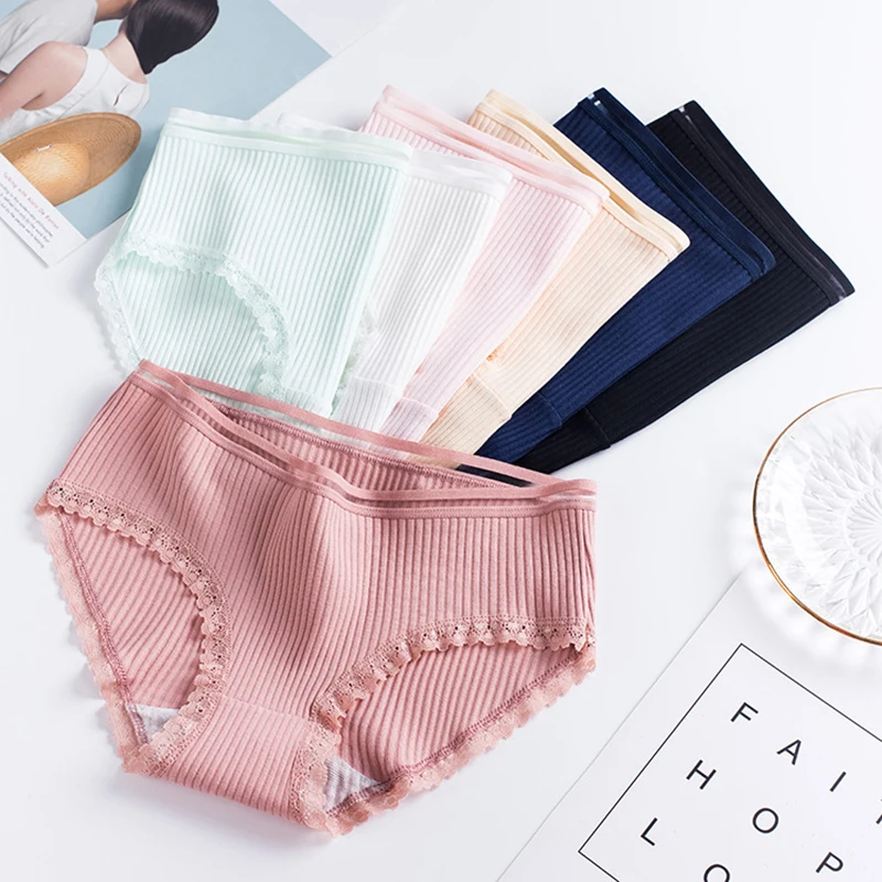 Hot Sale Women's Solid Color Mid-waist Underwear Students Simple and Sweet Stretch Underwear Lace Element Cotton Underwear
Hot Sale Women's Solid Color Mid-waist Underwear Students Simple and Sweet Stretch Underwear Lace Element Cotton Underwear