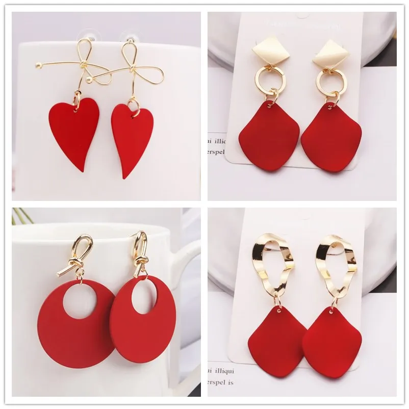Korean Style Big Metal Rhombus Heart Drop Earrings for Women Red Yellow Pink Color Sweet Wedding Jewelry Pendientes Girl Gift
Korean Style Big Metal Rhombus Heart Drop Earrings for Women Red Yellow Pink Color Sweet Wedding Jewelry Pendientes Girl Gift