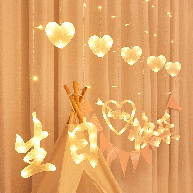 Birthday Party Decoration Lights LED Copper Wire String Lights Valentine's Day Love Proposal Modeling Lights Pendant Light 
Birthday Party Decoration Lights LED Copper Wire String Lights Valentine's Day Love Proposal Modeling Lights Pendant Light