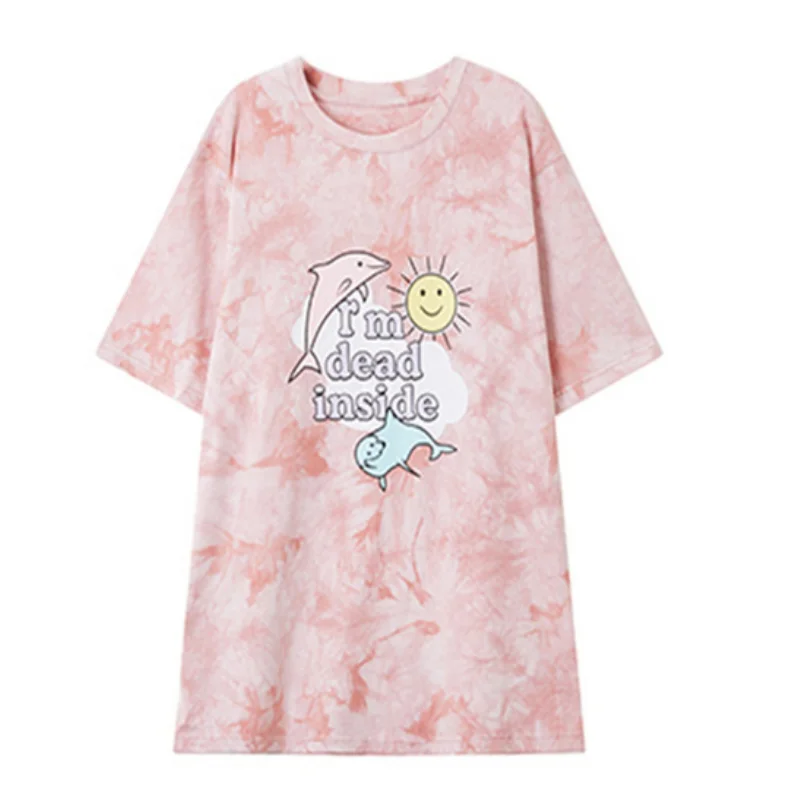 2021 Summer Harajuku Style Women's T-shirt Short Sleeved Tie Dye Print O Neck Loose Vintage Fashion Female Casual Pullovers Tops
2021 Summer Harajuku Style Women's T-shirt Short Sleeved Tie Dye Print O Neck Loose Vintage Fashion Female Casual Pullovers Tops