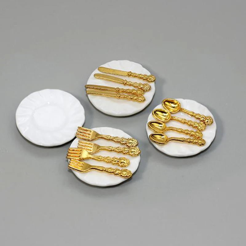 16pcs/set Dollhouse Ceramic Plate Knife Fork Spoon Tableware Kitchen Food Furniture Toys For Dollhouse Miniature Accessories
16pcs/set Dollhouse Ceramic Plate Knife Fork Spoon Tableware Kitchen Food Furniture Toys For Dollhouse Miniature Accessories