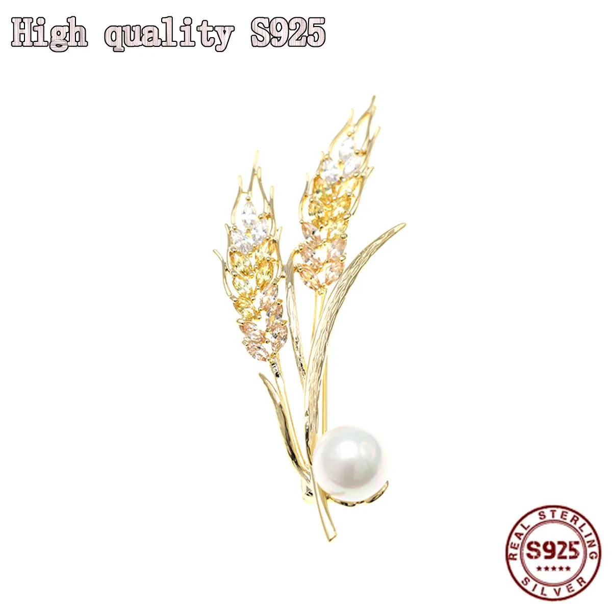 2021 New High Quality Gold Wheat Crystal Pearl Brooch Clothing Pin Accessories Charm Women's Brooch Pearl Brooch
2021 New High Quality Gold Wheat Crystal Pearl Brooch Clothing Pin Accessories Charm Women's Brooch Pearl Brooch