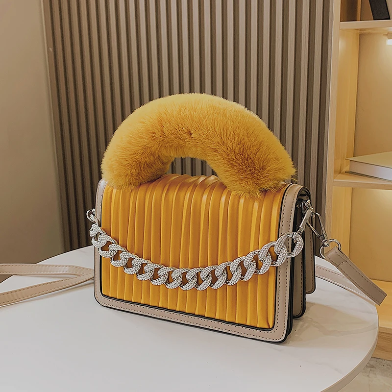 Fashion Frosted Chain Fur Handbag Women's Leather Shoulder Bag Casual Ladies Messenger Bag Small Luxury Designer Crossbody Bags
Fashion Frosted Chain Fur Handbag Women's Leather Shoulder Bag Casual Ladies Messenger Bag Small Luxury Designer Crossbody Bags