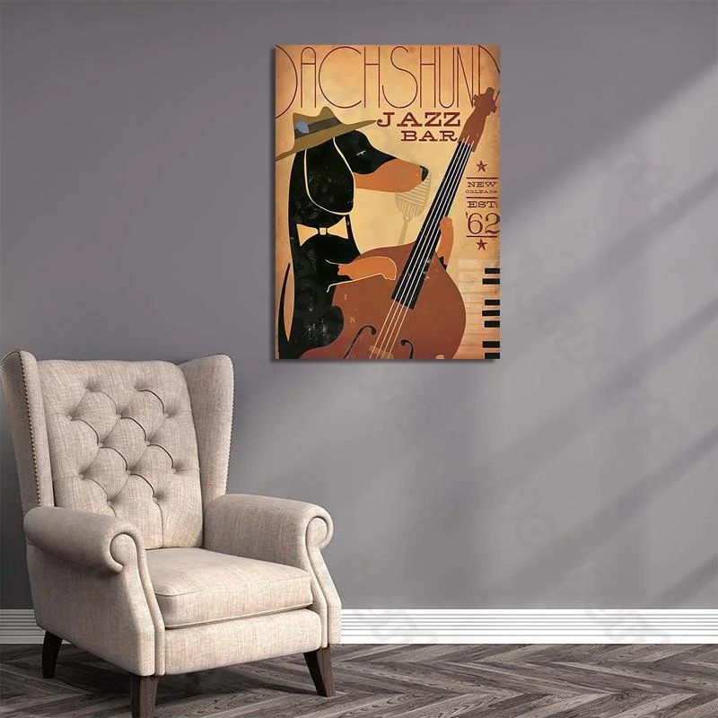 Cartoon Art Pictures Canvas Painting Wall Poster a Dog Playing The Guitar In a Jazz Bar for Home Rooms Vintage Wall Decoration
Cartoon Art Pictures Canvas Painting Wall Poster a Dog Playing The Guitar In a Jazz Bar for Home Rooms Vintage Wall Decoration