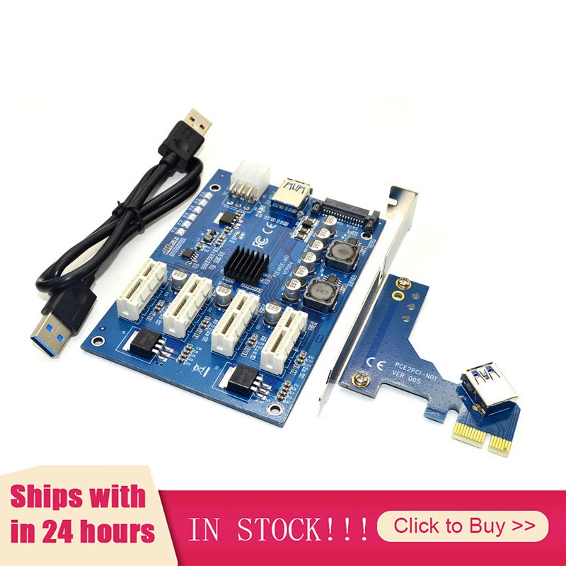 PCI-E X1 to 4 PIC Express x16 Expansion Kit 1 to 4 Port PCI Express Switch Multiplier PIC HUB 6 Pin Sata USB Riser Card
PCI-E X1 to 4 PIC Express x16 Expansion Kit 1 to 4 Port PCI Express Switch Multiplier PIC HUB 6 Pin Sata USB Riser Card