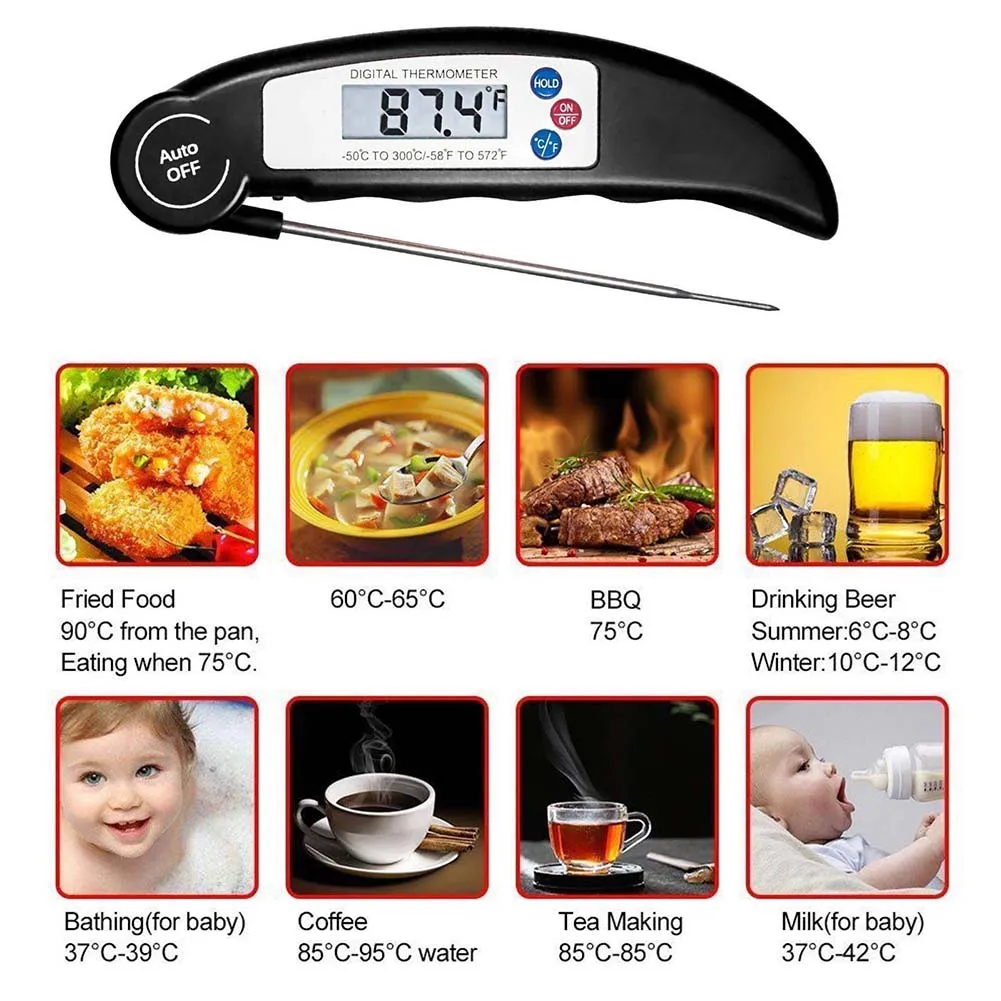 Food Thermometer Digital Kitchen Thermometer Meat Water Milk Cooking Probe BBQ Electronic Oven Waterproof Kitchen Tools
Food Thermometer Digital Kitchen Thermometer Meat Water Milk Cooking Probe BBQ Electronic Oven Waterproof Kitchen Tools
