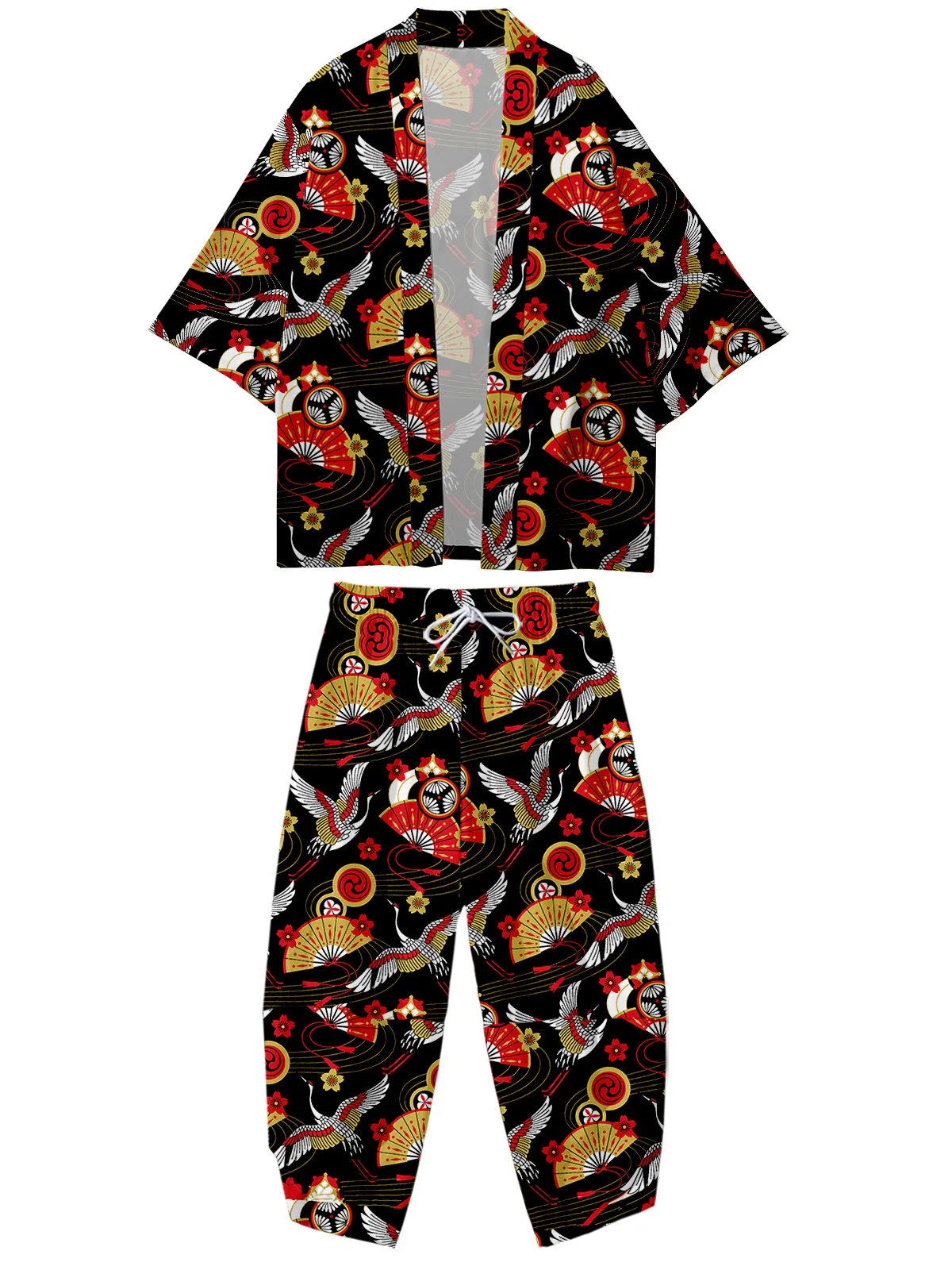 Harajuku Japanese Fashion Crane Print Kimono 2021 Men and Women Cardigan And Pant Suit Blouse Haori Obi Asian Clothes
Harajuku Japanese Fashion Crane Print Kimono 2021 Men and Women Cardigan And Pant Suit Blouse Haori Obi Asian Clothes