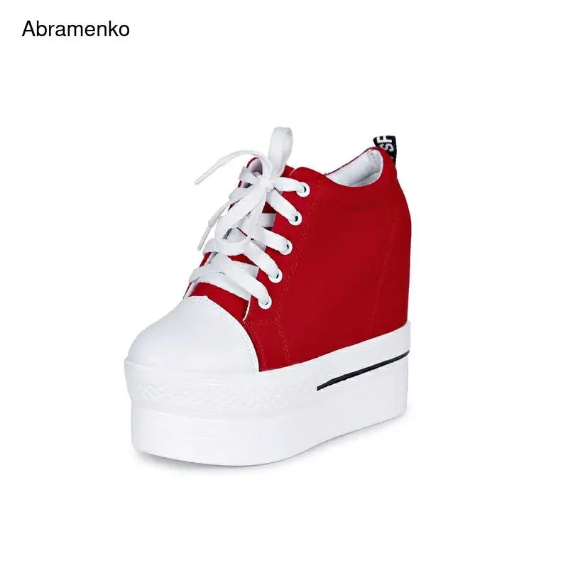 Shoes For Women Platforms Shoes Women Canvas Shoes Woman Vulcanized Shoes Hidden Heel Lace-Up 11.5 cm Increasing Sneaker Size 8
Shoes For Women Platforms Shoes Women Canvas Shoes Woman Vulcanized Shoes Hidden Heel Lace-Up 11.5 cm Increasing Sneaker Size 8