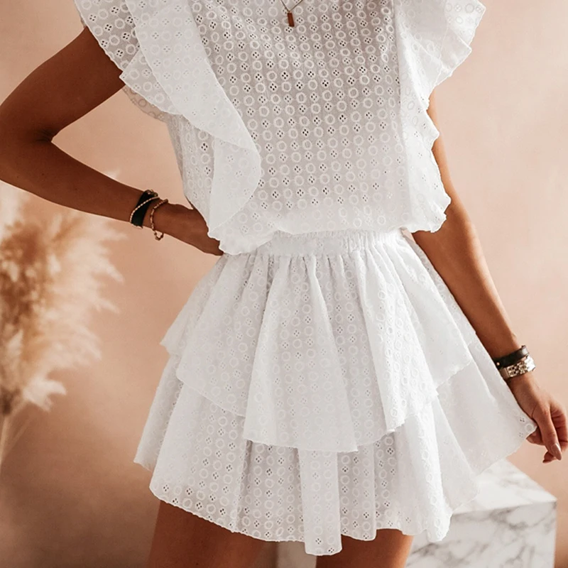 White Lace Mini Dresses Women Vintage Ruffles Hollow Out O-neck High Street A-line Sexy Embroidery Short Dresses Summer 2020 New
White Lace Mini Dresses Women Vintage Ruffles Hollow Out O-neck High Street A-line Sexy Embroidery Short Dresses Summer 2020 New