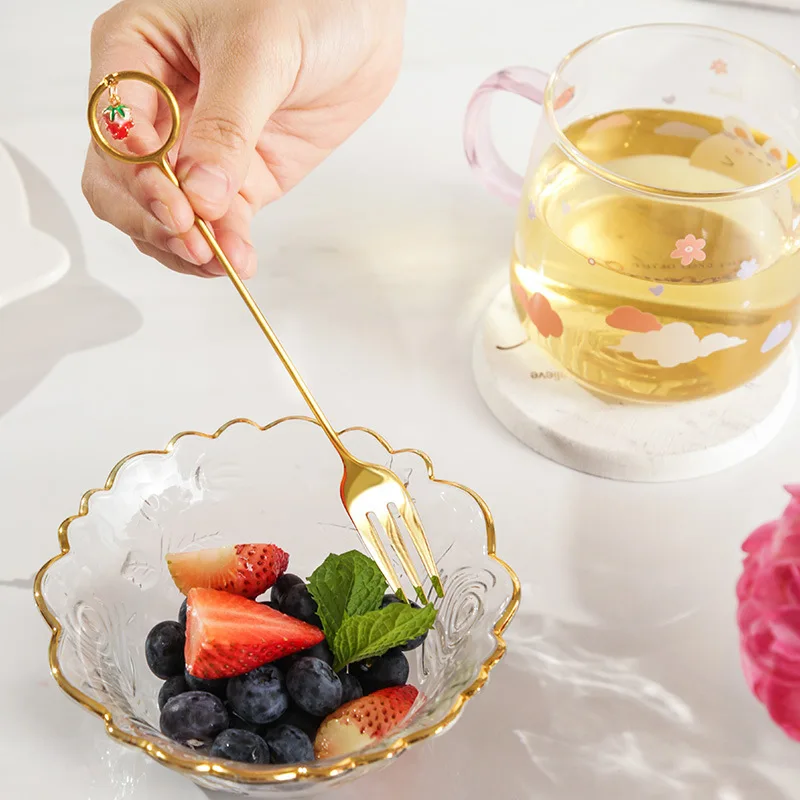 Cherry Strawberry Coffee Spoons Fork Stainless Steel Thin Handle Tea Spoon Coffee Stirring Rod Dessert Fork Tableware Decor
Cherry Strawberry Coffee Spoons Fork Stainless Steel Thin Handle Tea Spoon Coffee Stirring Rod Dessert Fork Tableware Decor