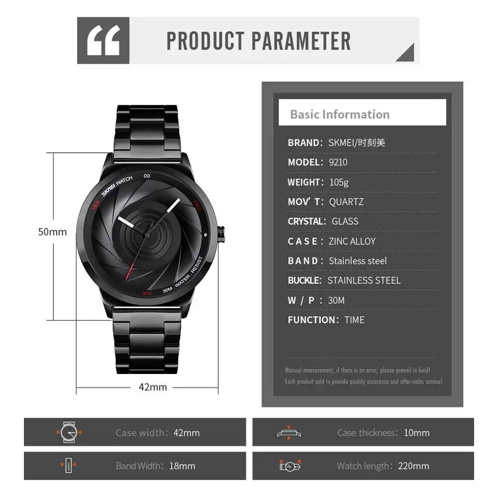 SKMEI Fashion Sport Quartz Watch 3D Fashion Dial Mens Watch Top Brand Luxury Full Steel Business 30 Waterproof Watch reloj 9210
SKMEI Fashion Sport Quartz Watch 3D Fashion Dial Mens Watch Top Brand Luxury Full Steel Business 30 Waterproof Watch reloj 9210