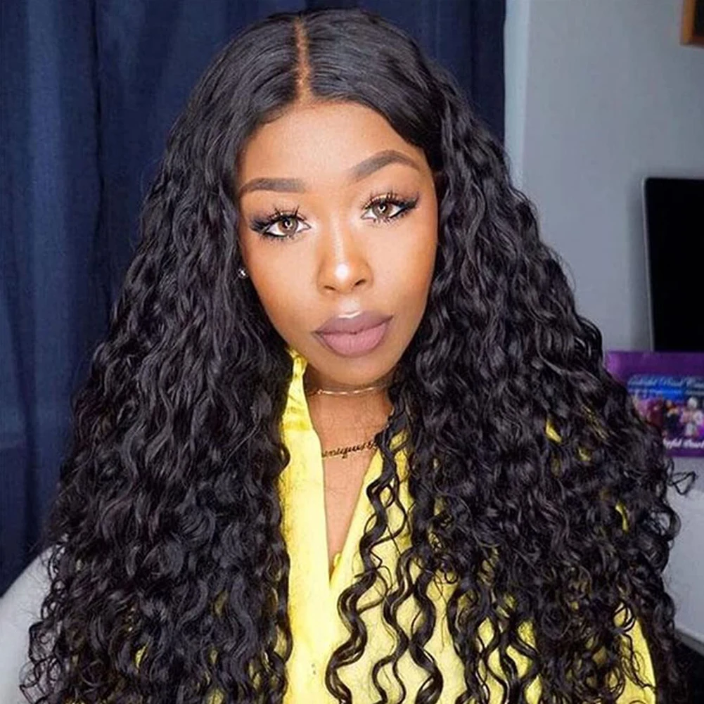 AIMEYA Black Deep Wave Lace Frontal Wigs Pre Plucked 13x6 HD Lace Frontal Wig Glueless Curly Human Hair Wigs For Black Women 
AIMEYA Black Deep Wave Lace Frontal Wigs Pre Plucked 13x6 HD Lace Frontal Wig Glueless Curly Human Hair Wigs For Black Women